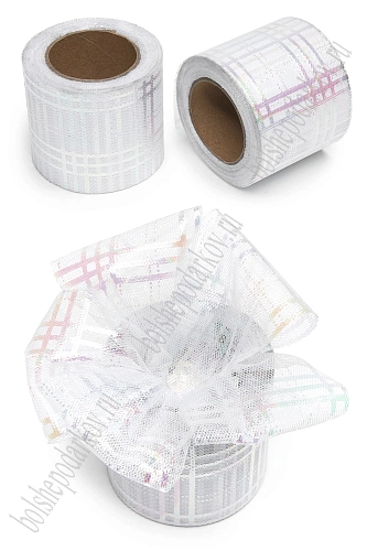 Фатин «Узор» 5,5 см*15 ярд (SF-7501) белый №23