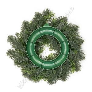 Венок декоративный "Еловый" 30 см на пластиковой основе (SF-8187), зеленый №8