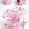 Фатин «Снежинки» 5,5 см*15 ярд (SF-5812) розовый/серебро №26