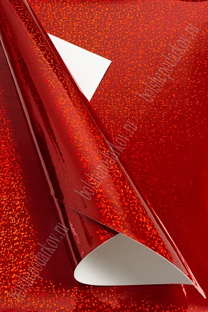 Кожзам голографик А4 (5 листов) SF-3936, красный