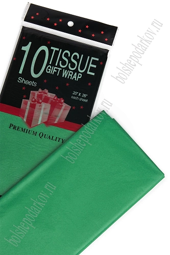 Бумага тишью 50*66 см (10 листов) SF-914, зеленый №355