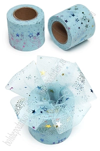 Фатин «Звездочки» 5,5 см*15 ярд (SF-6040) голубой №14