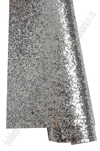 Кожзам с крупными блестками А4 (5 листов) SF-3933, серебро №2