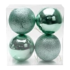 Набор новогодних шаров 10 см (4 шт) SF-8010, аквамариновый