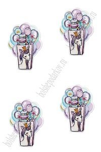 Кабошон-вырубка &quot;Единорог с шариками&quot; 2,6*3,5 см (10 шт) SF-5948