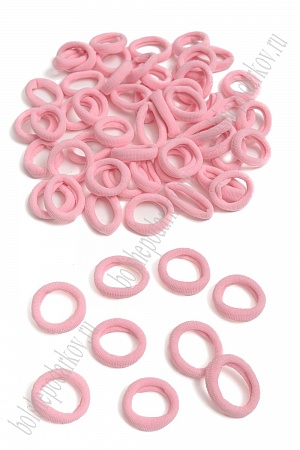 Резинки бесшовные для волос 2 см (100 шт) SF-6138, светло-розовый №02