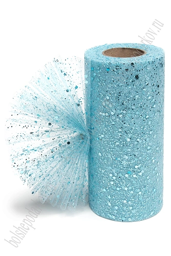 Фатин с пайетками 15 см*25 ярд (SF-605) светло-голубой №30