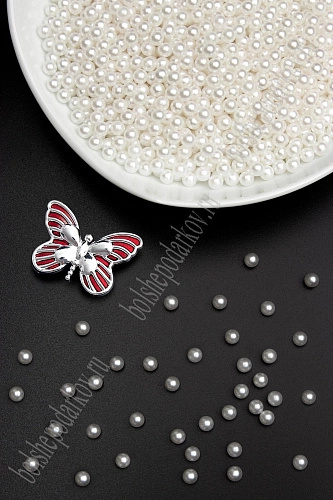 Бусинки под жемчуг 6 мм*50 гр (SF-7092) без отверстия, №129