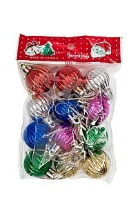 Набор новогодних шаров 3 см (12 шт) SF-1691, микс №13