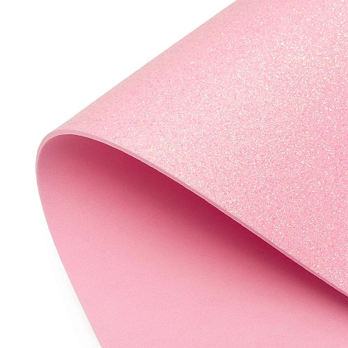 Фоамиран глиттерный А4, перламутровый 2 мм Premium (10 листов) SF-1956, розовый №3008