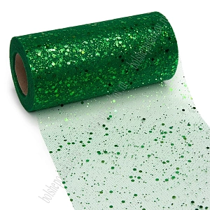Фатин с пайетками 15 см*25 ярд (SF-605) темно-зеленый №19