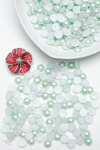 Бусинки половинки под жемчуг 12 мм 50 гр (SF-1446) бледно-мятный №23 Бусинки половинки под жемчуг 12 мм 50 гр (SF-1446) бледно-мятный №23