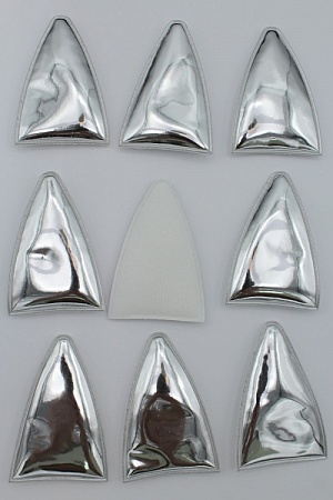 Патч 3D, глянец &quot;Ушки вытянутые&quot; 7*5 см (10 шт) SF-1882, серебро