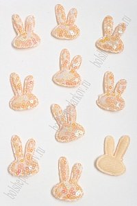 Патч с пайетками &quot;Зайка&quot; 2,8*3,8 см (10 шт) SF-2968, бежевый