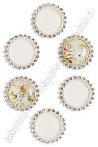 Крышечка-серединка со стразами (10 шт) SF-008, кремовый №08