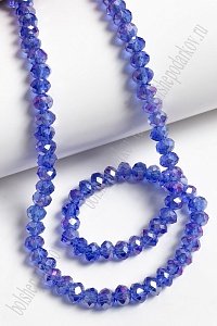 Бусины стеклянные, прозрачные перламутр., на леске &quot;Rondelle&quot; 6 мм (SF-669) фиолетовый №226