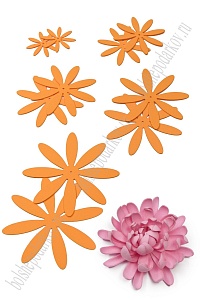 Лазерная вырубка из фоамирана "Цветочек №1" (5 шт) оранжевый
