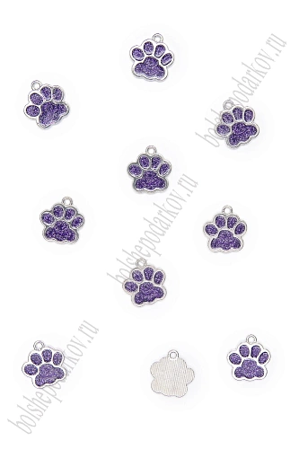 Подвеска металл &amp;quot;Лапка&amp;quot; (10 шт) SF-7343, фиолетовый