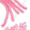 Бусины плоские 6 мм на леске 40 см (5 шт) SF-7285, ярко-розовый
