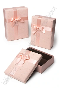 Коробки бархатные прямоугольные 3 в 1, 29*21*9,5 см, (SF-8226), розовый №4