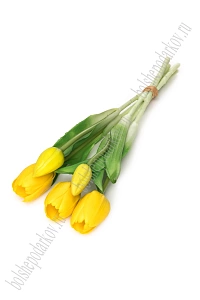 Веточка декоративная 33 см, 31 см "Тюльпан" (5 шт) SF-8137, желтый