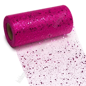 Фатин с пайетками 15 см*25 ярд (SF-605) фукси №6