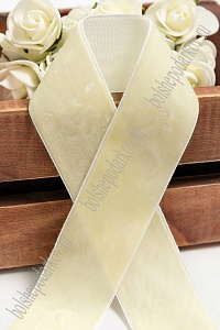 Лента бархатная 3,8 см*10 ярд (SF-5814) айвори №28