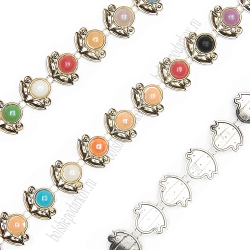 Тесьма &amp;quot;Полубусина-цветочек&amp;quot; (10 ярд) SF-1404