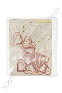 Скрепки декоративные "Сердечко" 2,5*2,5 см (10 шт) SF-7837, розовое золото