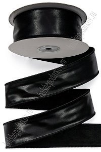Лента из искусственной кожи 3,8 см*10 ярд (SF-7611) черный