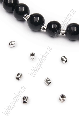 Бусина разделитель 3 мм (100 шт) SF-7750, серебро №47