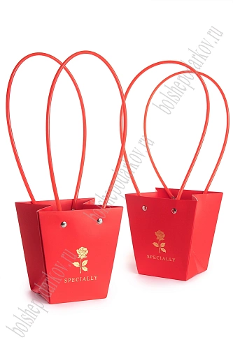 Сумка для цветов 12*12,5*8 см (10 шт) SF-8117, красный