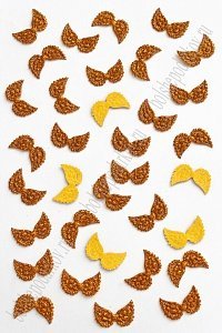 Патч с блестками 2*1 см &quot;Крылья маленькие&quot; (100 шт) SF-1900, медный