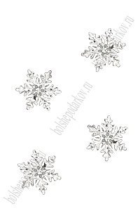 Лазерная вырубка из кожзама &quot;Снежинка&quot; 3 см (10 шт) серебро, несклеенная