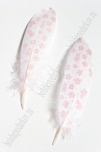 Перья декоративные 16*4,5 см (6 шт) &quot;Цветочки&quot; красные