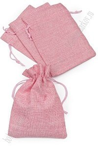 Мешочек джутовый 13*18 см (20 шт) SF-7577, розовый