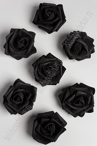 Головки цветов &amp;quot;Роза&amp;quot; 6 см (30 шт) SF-2101, черный