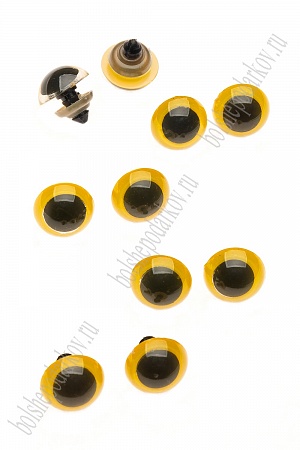 Фурнитура &quot;Глазки для игрушек&quot; 18 мм, с заглушками (20 шт) SF-2142, желтый