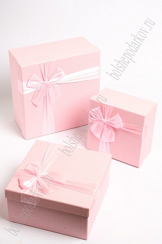 Коробки квадратные 3 в 1, 25*25*12 см (SF-7151) розовый