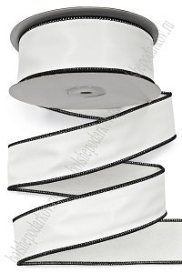 Лента из искусственной кожи 3,8 см*10 ярд (SF-7611) белый