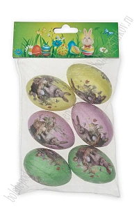 Пасхальный декор &quot;Яйца&quot; 6 см (6 шт) SF-7862, ассорти №5