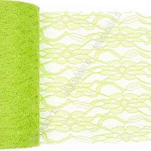 Фатин с узором &quot;Цветы&quot; 15 см*10 ярд (SF-2940) салатовый №3