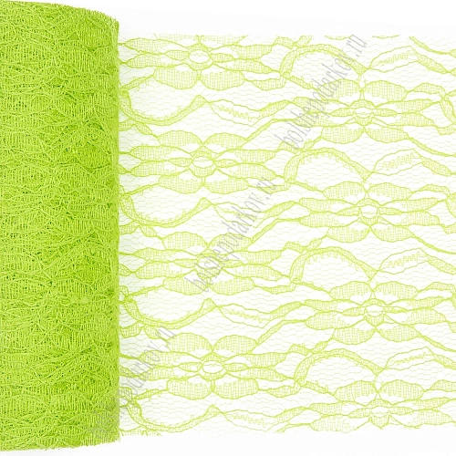 Фатин с узором &amp;quot;Цветы&amp;quot; 15 см*10 ярд (SF-2940) салатовый №3