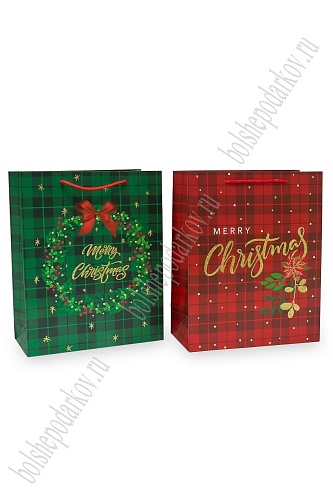 Пакет &amp;quot;Новогодний&amp;quot; 26*32*12 см (12 шт) SF-7569, микс №40