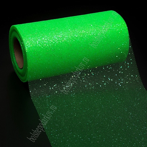 Фатин с блестками 15 см*25 ярд (SF-604) зеленый №40