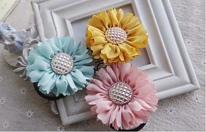 Лента шифоновая 3 см*1,4 м (5 шт) SF-5848, бирюзовый №38