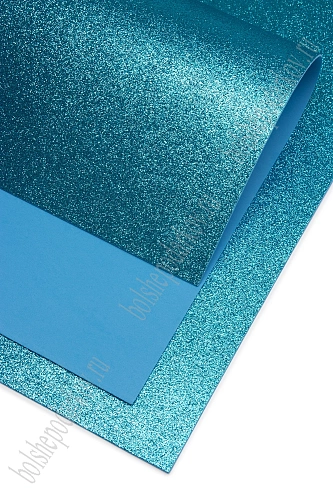 Фоамиран глиттерный 2 мм, 40*60 см Premium (10 листов) SF-3010, голубой №2042