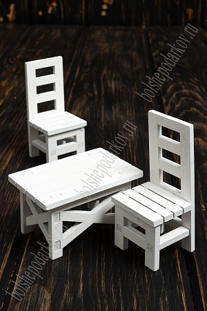 Декор &quot;Стол и стулья&quot; SF-4390, белый