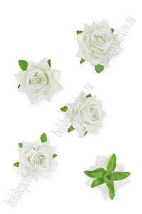 Головки цветов &quot;Роза&quot; 6 см (5 шт) SF-7874, белый