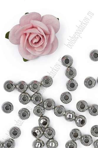 Бусины-разделители 5 мм (40 шт) SF-7675, темное серебро